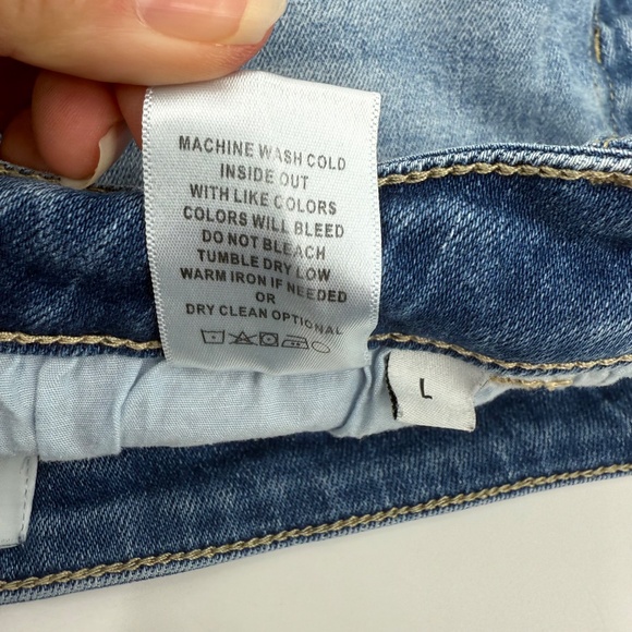 Vervet Jean Shorts Women Large Blue Denim Cut Off Stretch Distressed High Rise - Picture 10 of 14